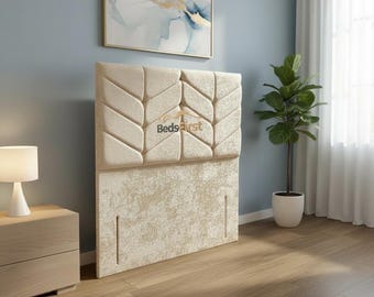 Headboard 54" upholstered floor standing 3ft 4ft 4ft6 5ft 6ft silver grey blue black pink steel over colour fabric velvet faux leather