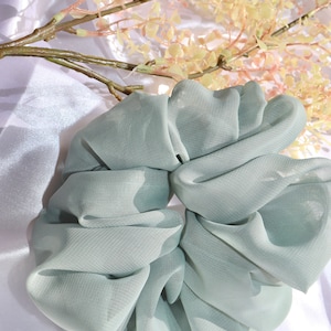 Oversized &quot;Sage&quot; Organza Scrunchie | Gift for Her | Bridesmaid gift | Statement Piece