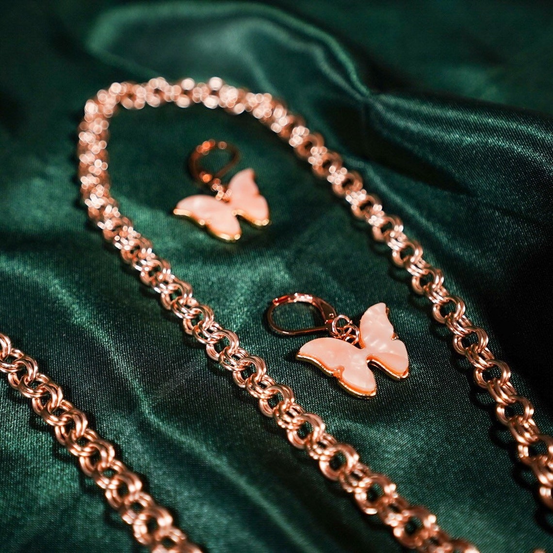 Butterfly Necklace and Earring Set Etsy Australia