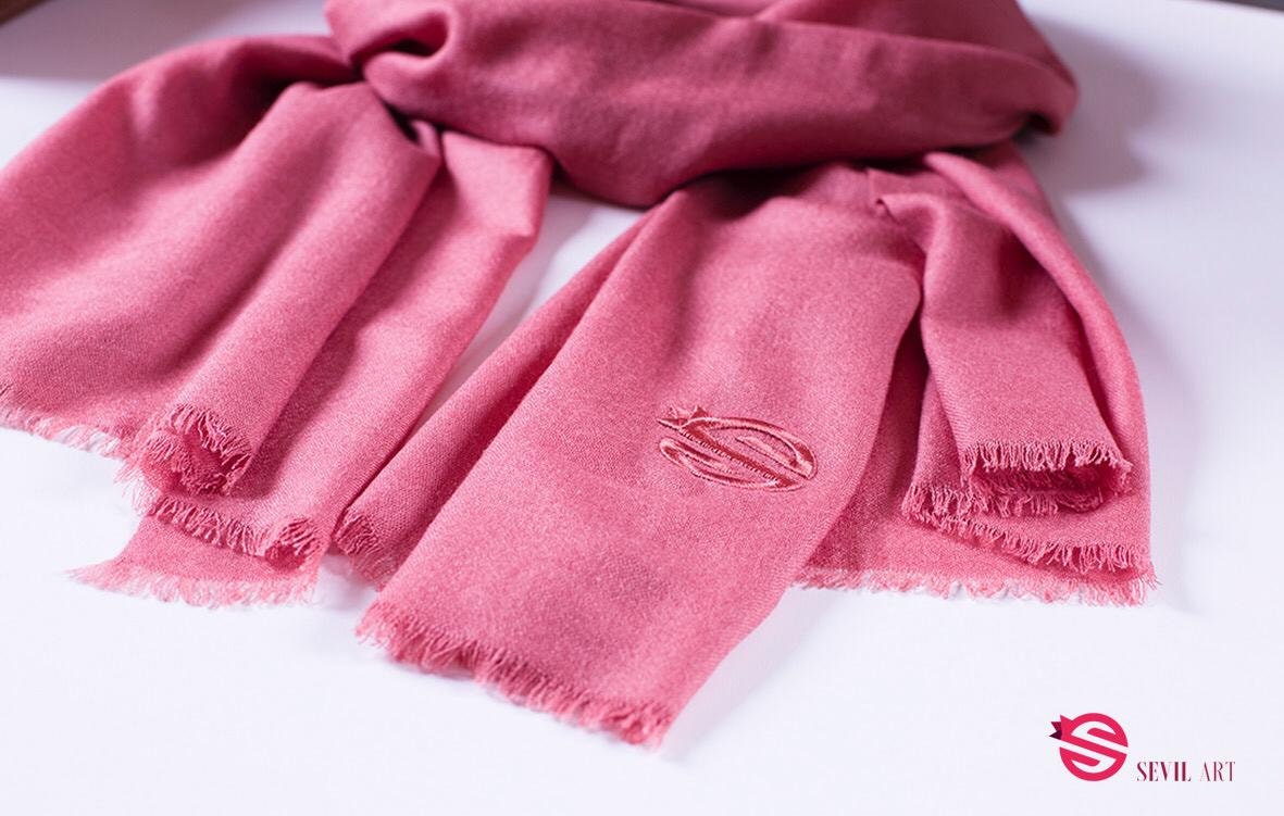Foulard Carré En Soie 100% Imprimé Cachemire - Rose, Noir, Gris - 78x78 Cm, Fait Main En France, Neuf