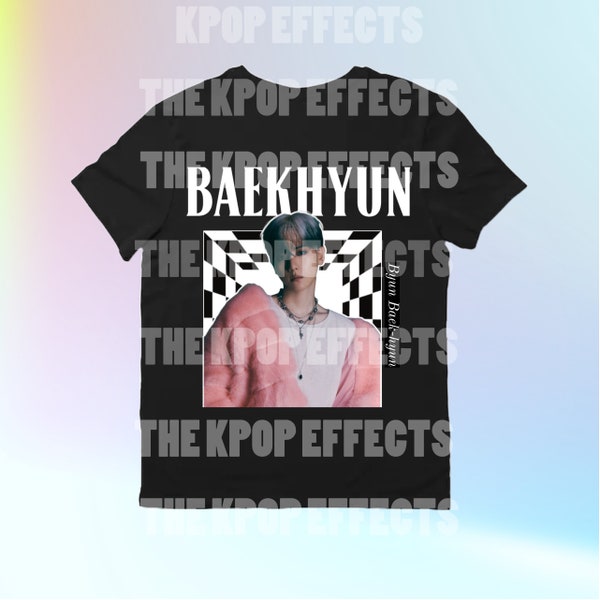 Baekhyun , EXO KPOP T-shirts (Multiple Designs, Black/White, Kpop Merch, Idol)