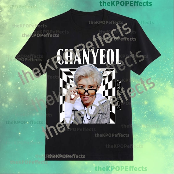 Chanyeol, EXO KPOP T-shirts (Multiple Designs, Black/White, Kpop Merch, Idol)