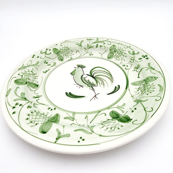 Ciao Italya Hand Painted Porcelain Rooster Plate-Vintage-Made in Italy. Roosters in Italy are Thought to Bring Good Luck and Protection.