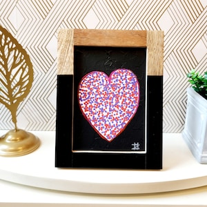 Acrylic Painting of a Heart-Pointillism Artwork Style-Original Acrylic-Let Someone you Love Know How Much you Love Them with this Gift