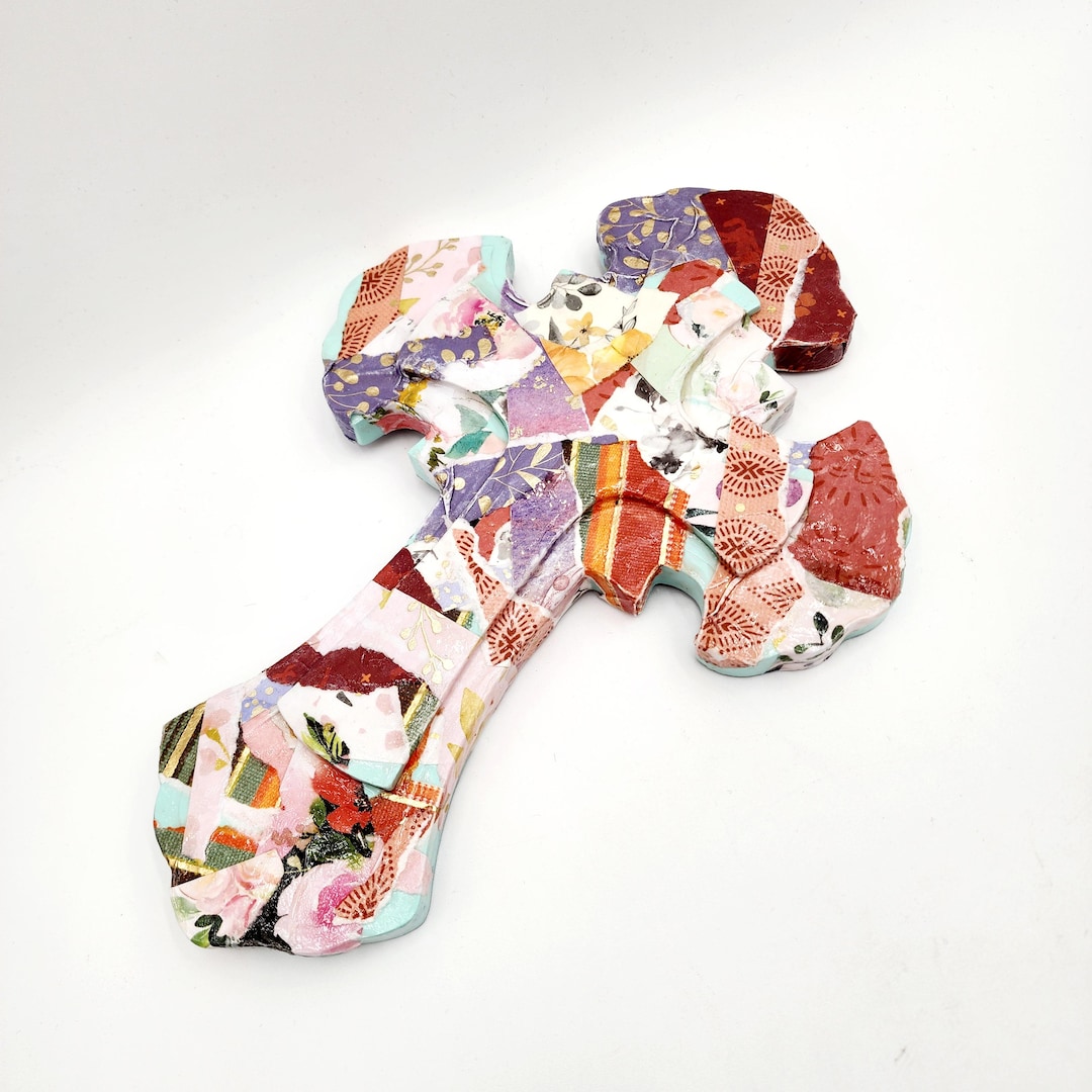 Cross Collage-hand Crafted Collage Cross-hand Made Collage Cross-home ...