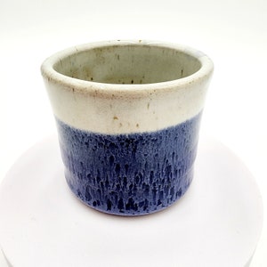 Tea Mug in Blue and White-Coffee Mug-Japanese Style Mug-Blue and White Mug-Hand Made Mug-Pottery Mug-Signed Pottery Mug-Vintage-Ideal Gift