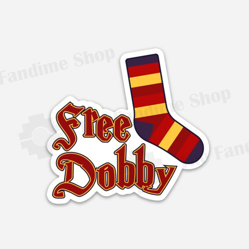 Free Dobby Sock, 3 Die-cut Sticker Potter, Hogwarts Fandom - Etsy