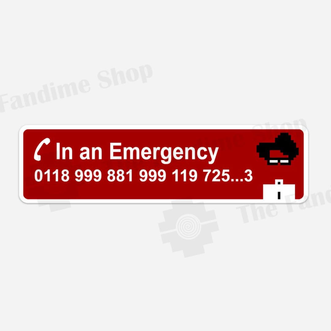 Emergency Number Bumper Sticker the IT Crowd Fandom Etsy