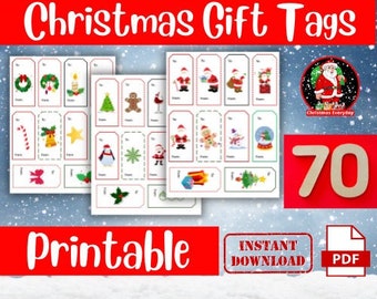 Christmas Gift Tag, Present Tag, Gift Tag Download, Package Tags, Holiday Labels, Printable Gift Label, Printable Tags, Christmas Everyday