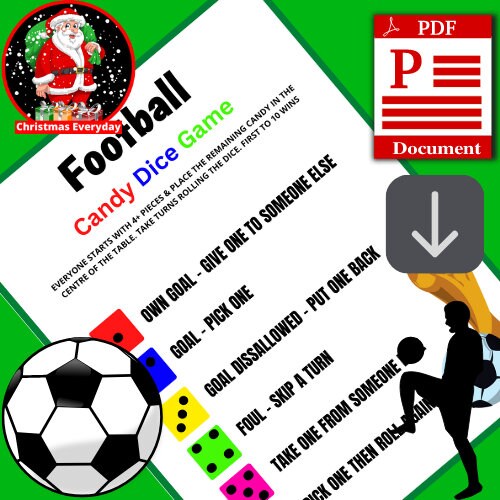 Football Dice Game Candy Dice Game Candy Dice Roll A Dice Etsy