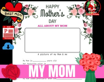 Happy Mothers Day Letter, Mothers Day Keepsake, All About Mom, Moms Are The Best, Mummys Day, Moms Gift, Mothers Day Printables, Moms Day