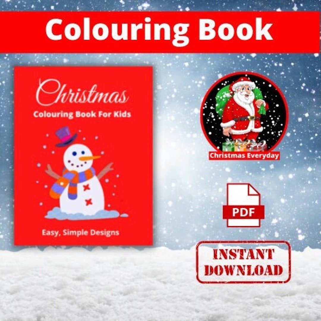Christmas Colouring Book for Kids Christmas Everyday 30 Etsy