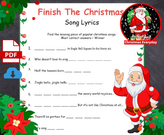 Christmas Carols. Holidays. Songs. Lyrics. Games. Quiz. - Payhip