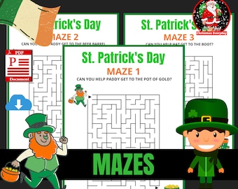 Fun and Challenging Mazes for Kids 10 Printable Worksheets - Etsy