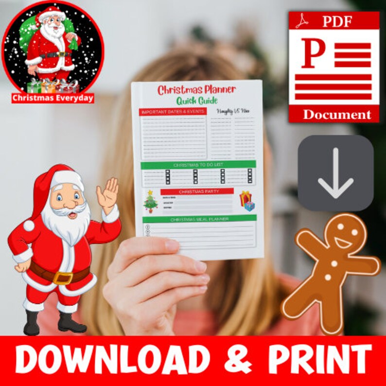 Christmas Planner Printable, Christmas Organizer, Christmas to Do List