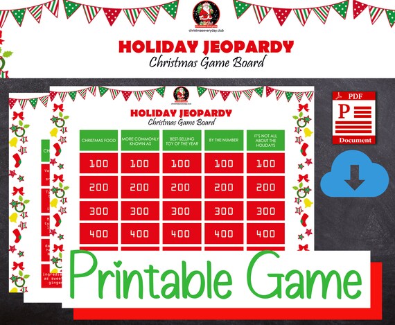 Christmas Jeopardy Printable Jeopardy Trivia Game - Etsy