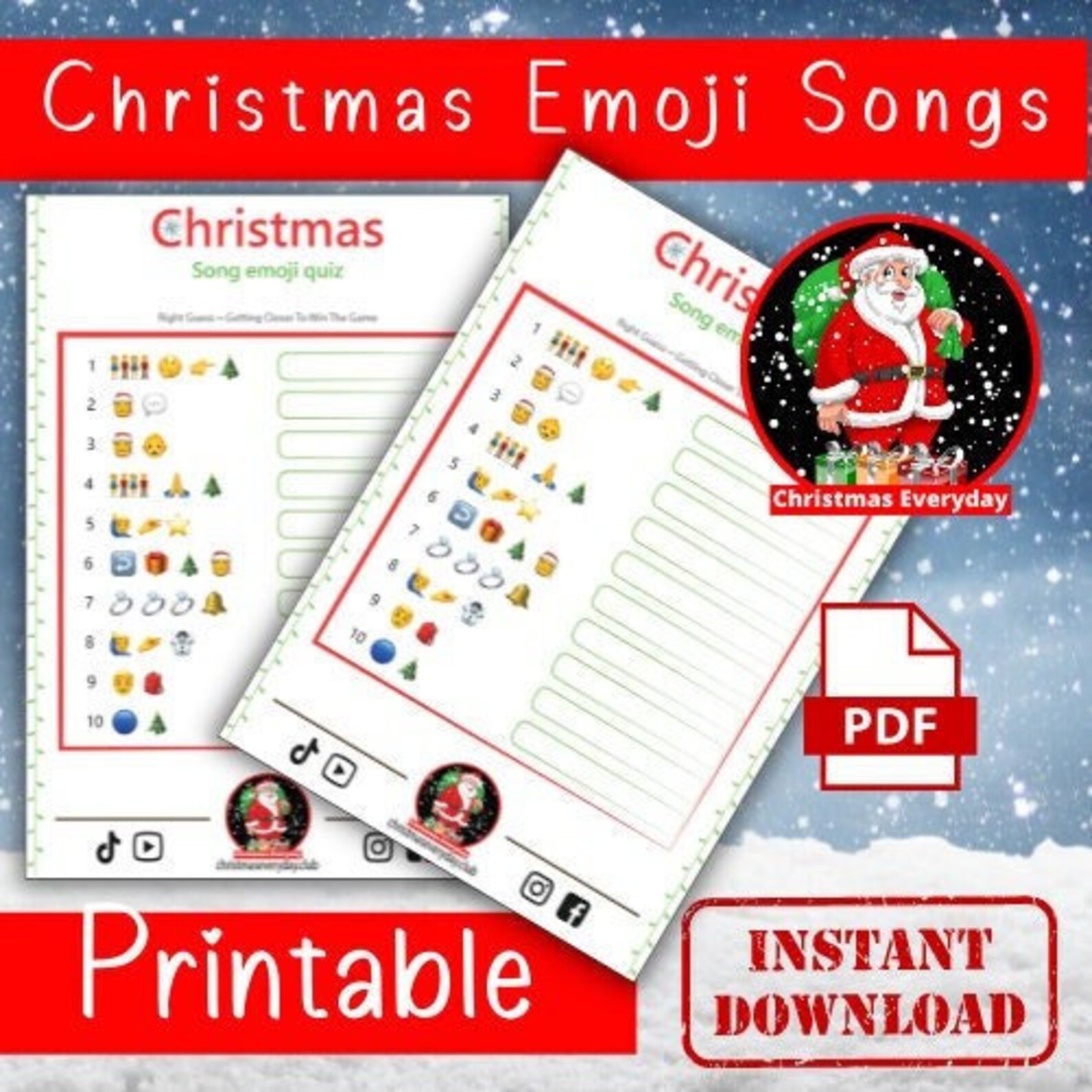 Christmas Songs Emoji Pictionary Game Xmas Songs Emoji Games - Etsy UK