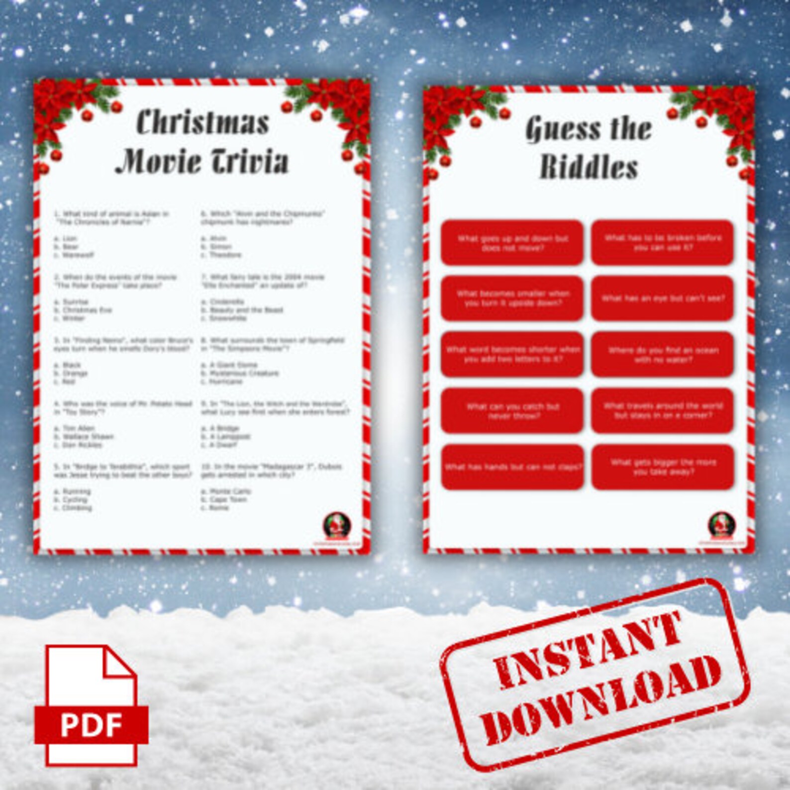 Printable Christmas Party Games Christmas Games Bundle - Etsy UK