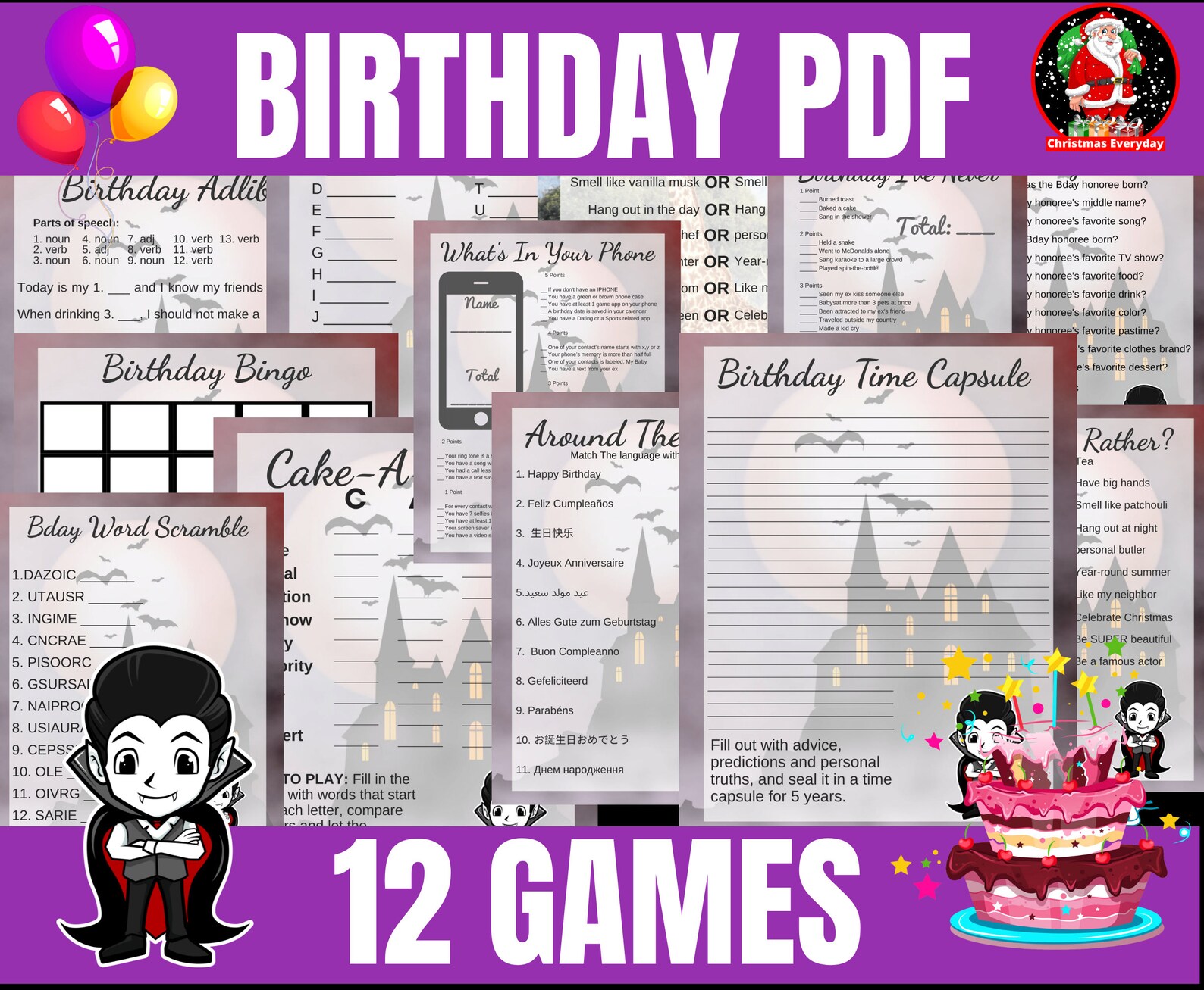 Vampire Birthday Party Halloween Birthday Printable Party - Etsy