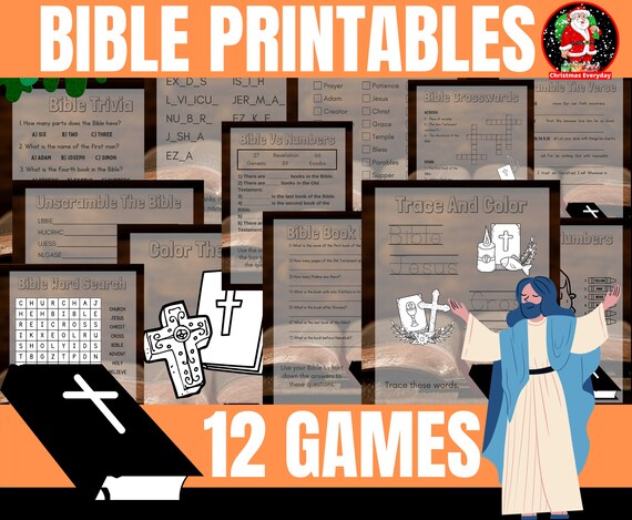 12 Bible Printable Games Bible Printables Bible Games Bible - Etsy