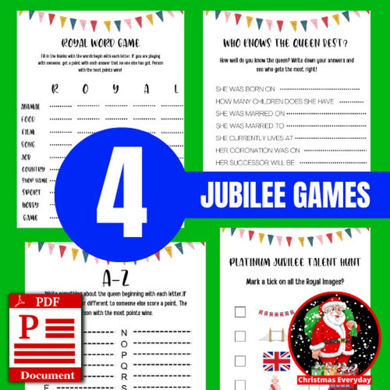 Platinum Jubilee Games Bundle Street Party Activity Platinum Etsy