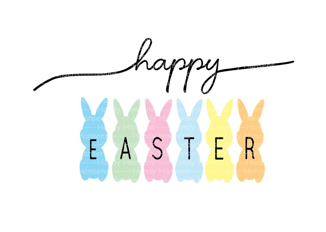 Happy Easter Farmhouse Printable SVG digital download svg Etsy