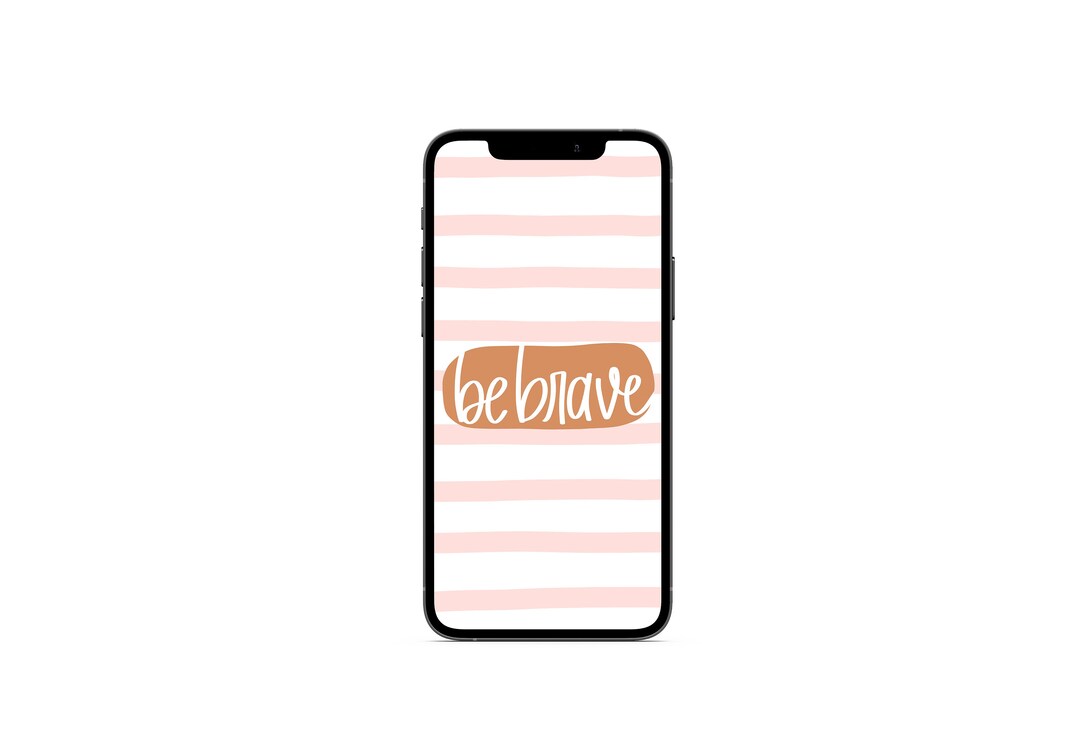 Pink and White Striped Iphone Wallpaper Iphone Be Brave Etsy