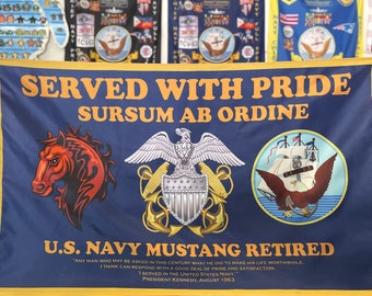 USN Mustang Retired 3X5 Flag.