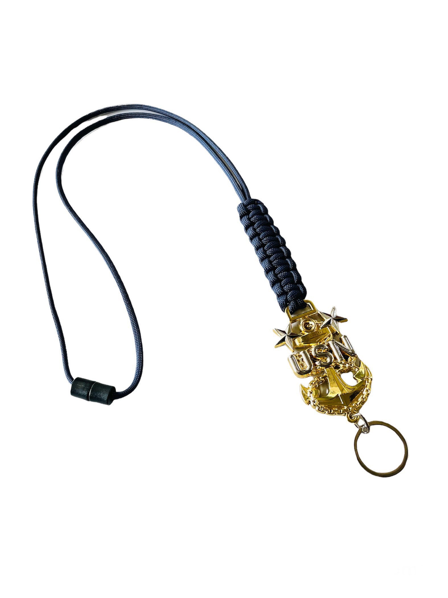 USN E7/E8/E9 Gold Anchor With Navy Blue Paracord Lanyard. - Etsy