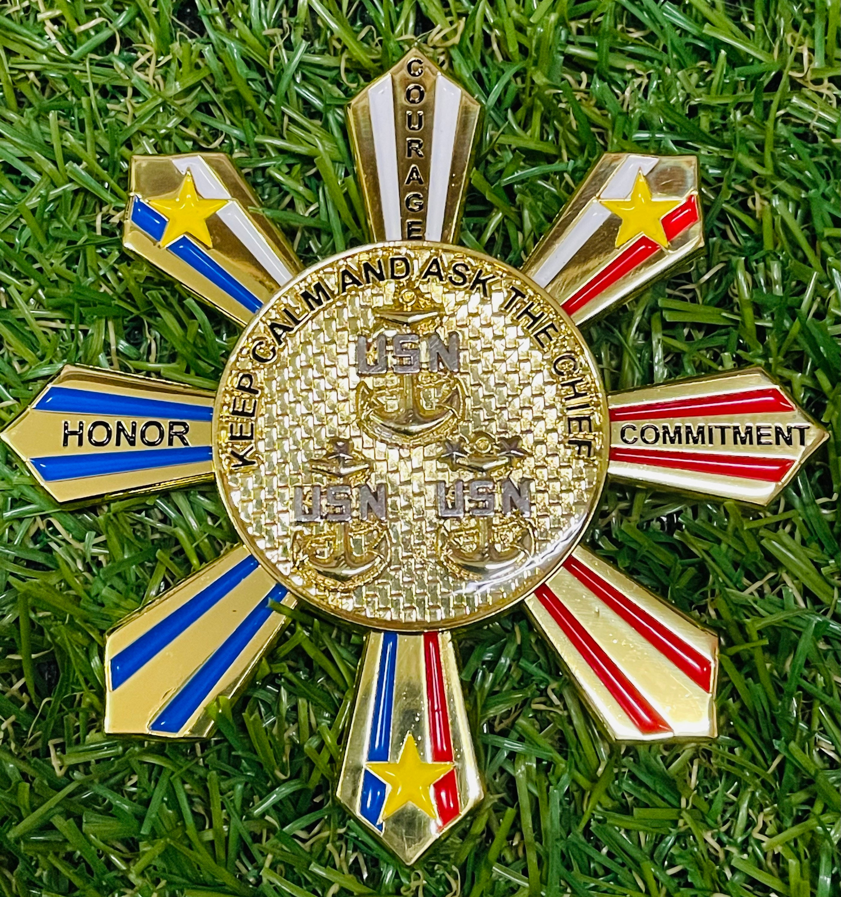 Philippine Sun and 3 Stars Spinner Usnavy CPO Pride
