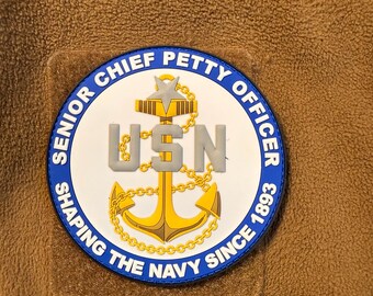 US Navy Senior Chief Petty Officer Glow in the Dark 4” PVC Patch