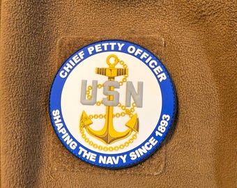 US Navy Chief Petty Officer Glow in the Dark 4” PVC Patch