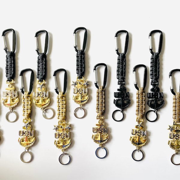 Navy CPO, SCPO & MCPO Paracord Keychains