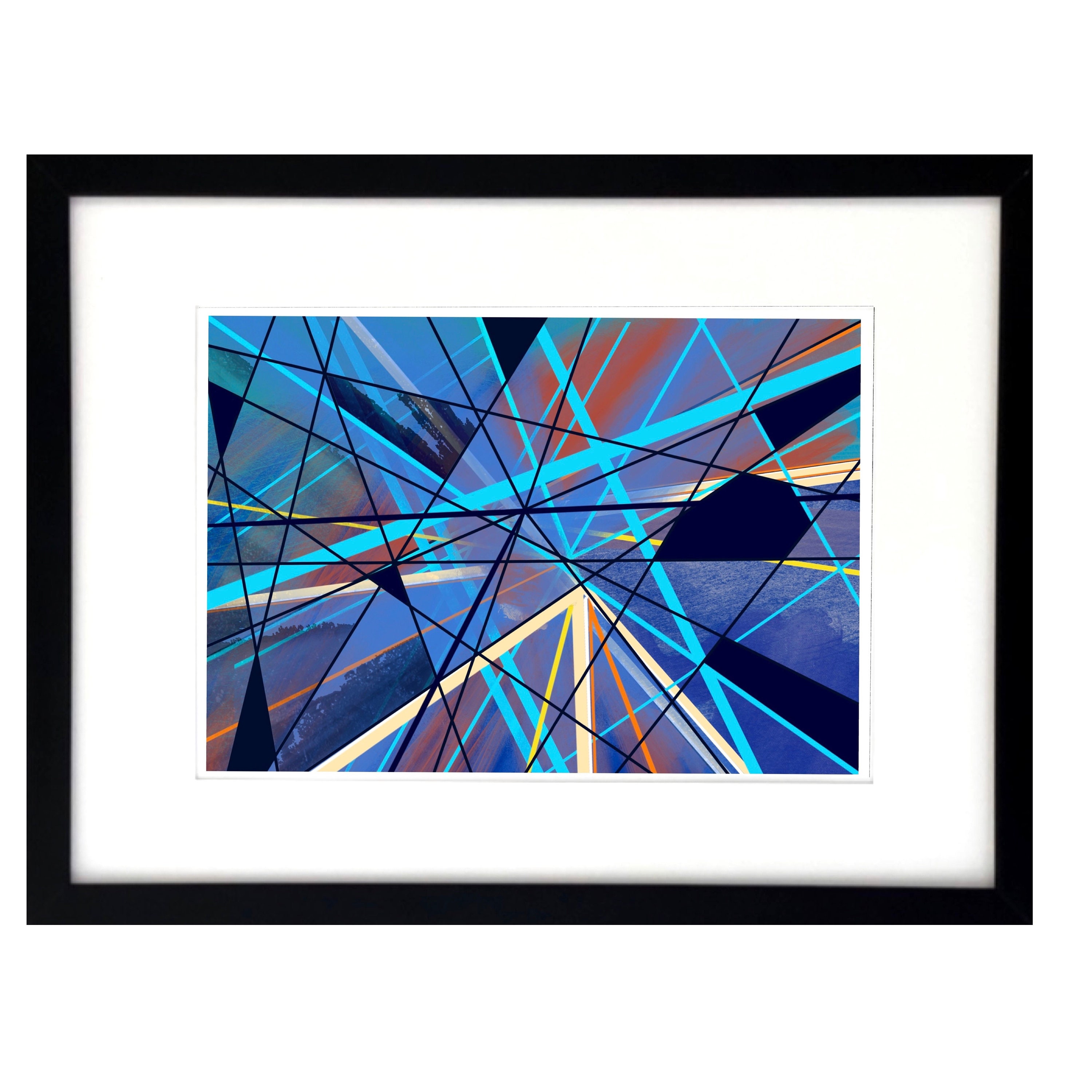 Blue Creation Print Wall Decoration Geometric Art Painting Abstract Illustration