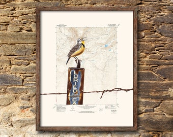 Bird print - West Vail Colorado location map custom map print - mountain wall art bird print on topographic map