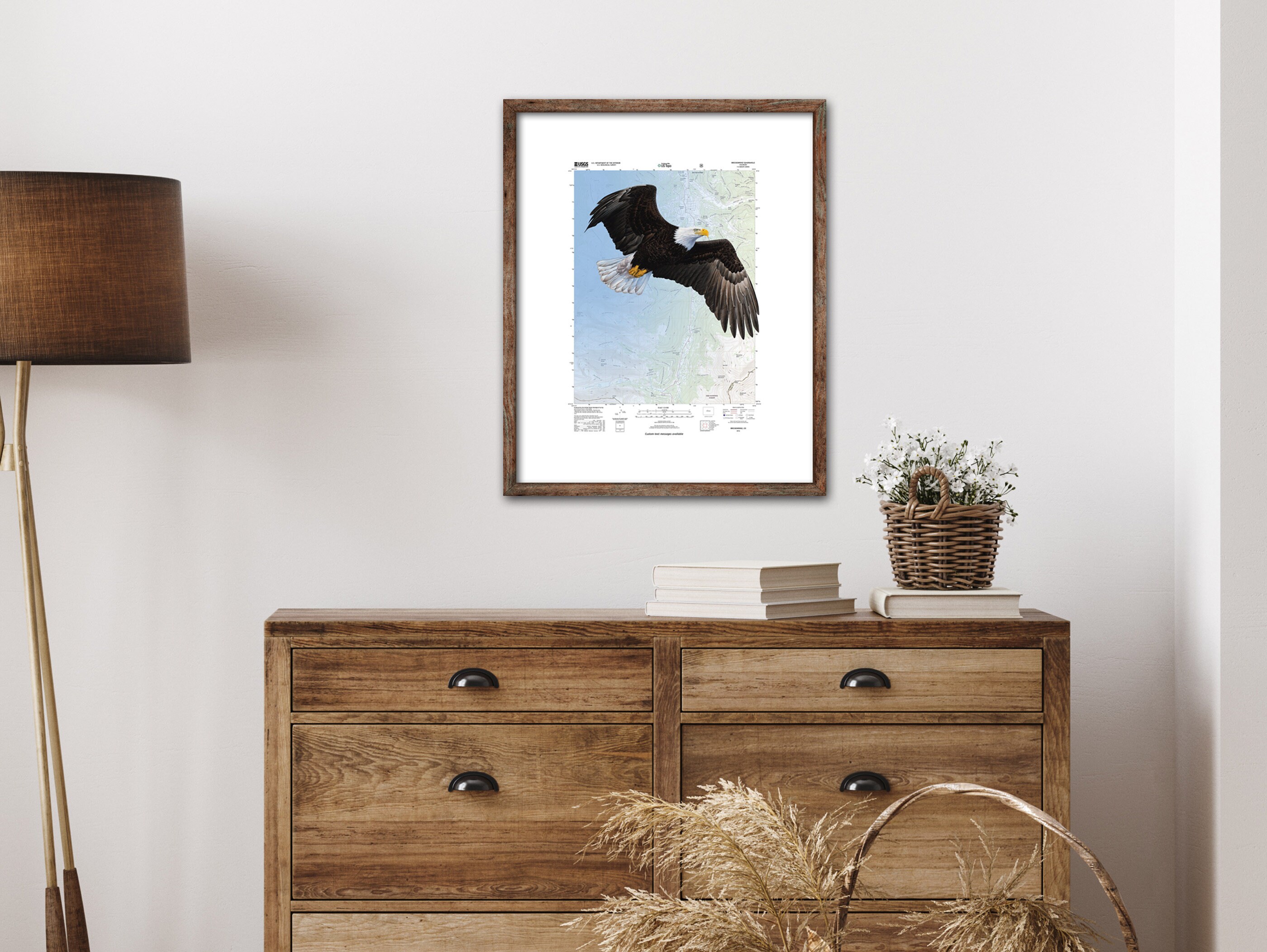 Bald Eagle Location Map Custom Map Print - a Custom Background ...