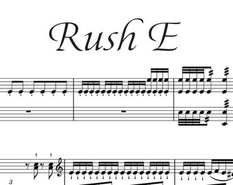 Rush E Sheet Music Full Piano Arrangement PDF - Instant Digital Download for Piano Players