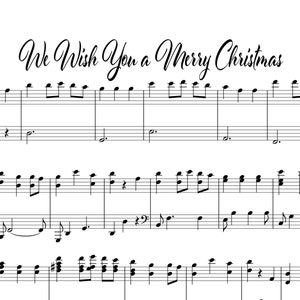 Te deseamos una feliz Navidad Partitura para piano Fácil de tocar para principiantes PDF Descarga digital