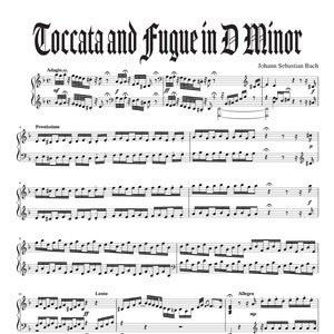 ピアノ楽譜 - フーガ ト短調 BWV 578「小フーガ」 - バッハ