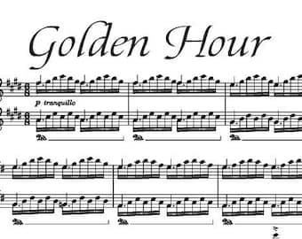 Golden Hour Piano Sheet Music Complete Piano Arrangement Digital Download PDF