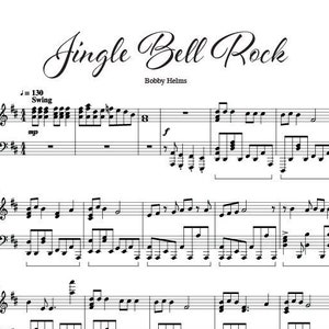 Jingle Bell Rock Piano Sheet Music Full Arrangement i Instant Download PDF image 1