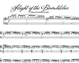 Partitions Le Vol du bourdon, arrangement complet pour piano par Nikolai Rimsky-Korsakov PDF à téléchargement numérique