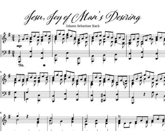 Jesu Joy of Man’s Desiring Sheet Music Full Piano Arrangement by Johann Sebastian Bach PDF Digital Download