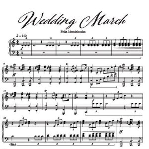 Wedding March Piano Sheet Music: Mendelssohn Ceremony Solo (digital