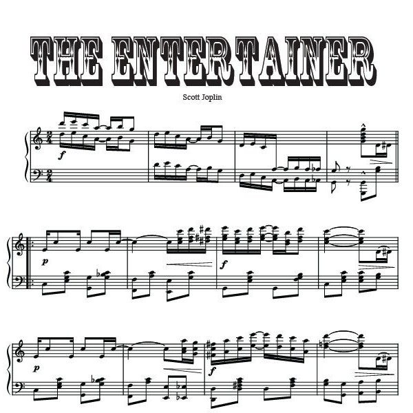 The Entertainer Sheet Music Full Piano Arrangement by Scott Joplin Digital Download