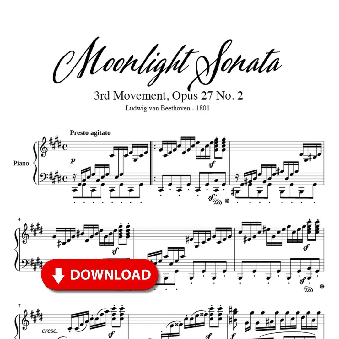 月光ソナタ第3楽章 ベートーヴェン ピアノ楽譜 高速・上級ソロ
