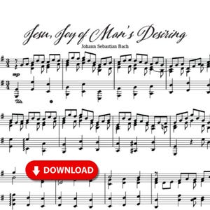 Jesu Joy of Man’s Desiring Sheet Music Full Piano Arrangement by Johann Sebastian Bach PDF professional-grade sheet music Digital Download