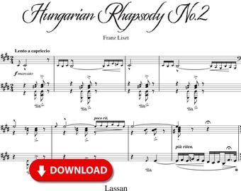 Hungarian Rhapsody No. 2 Sheet Music for Piano – Classical Liszt Digital Download – Advanced Piano Solo PDF – Instant Print Music