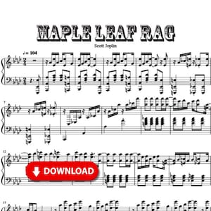 Maple Leaf Rag Notenblatt Klavier Arrangement von Scott Joplin PDF Digital Download