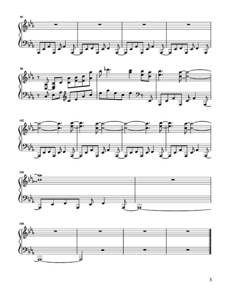 Linus and Lucy Peanuts Theme Piano Sheet Music Full Piano Arrangement Digital Download image 3